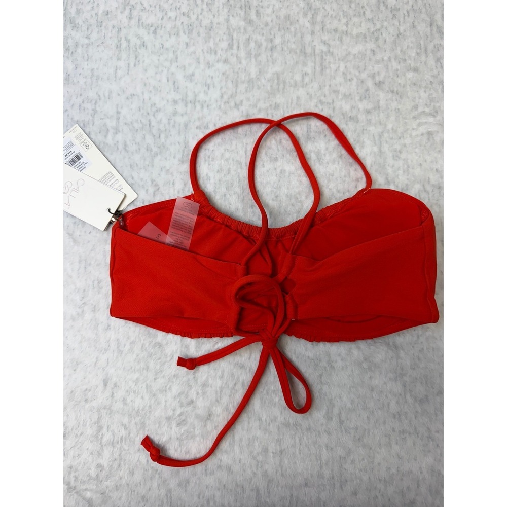 Calia Scrunched Tie Back Bikini Top Fresh Red Small WSA34201SP25 NEW. - Picture 4 of 4